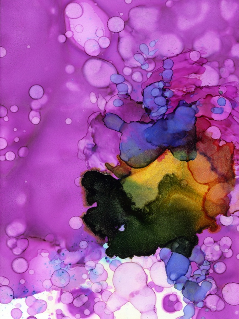 Original Abstract Alcohol Ink art Painting - Color Utopia 1